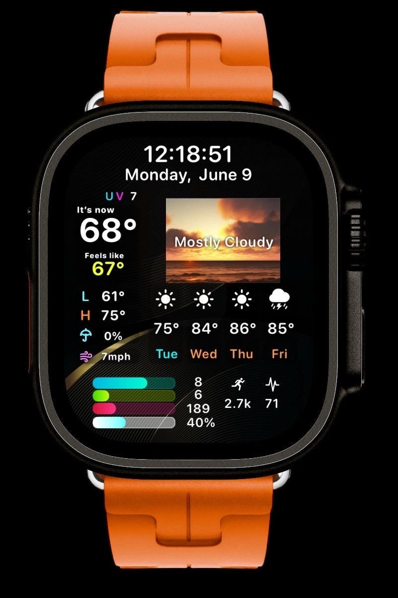 Fin AquaChrono Apple Watch Face: Diver Style Clockology Design