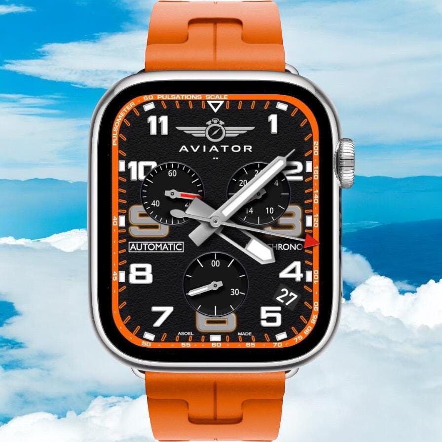 Aviator Aerochrono Pro Apple Watch Face - Clockology Design for Ultra/Series