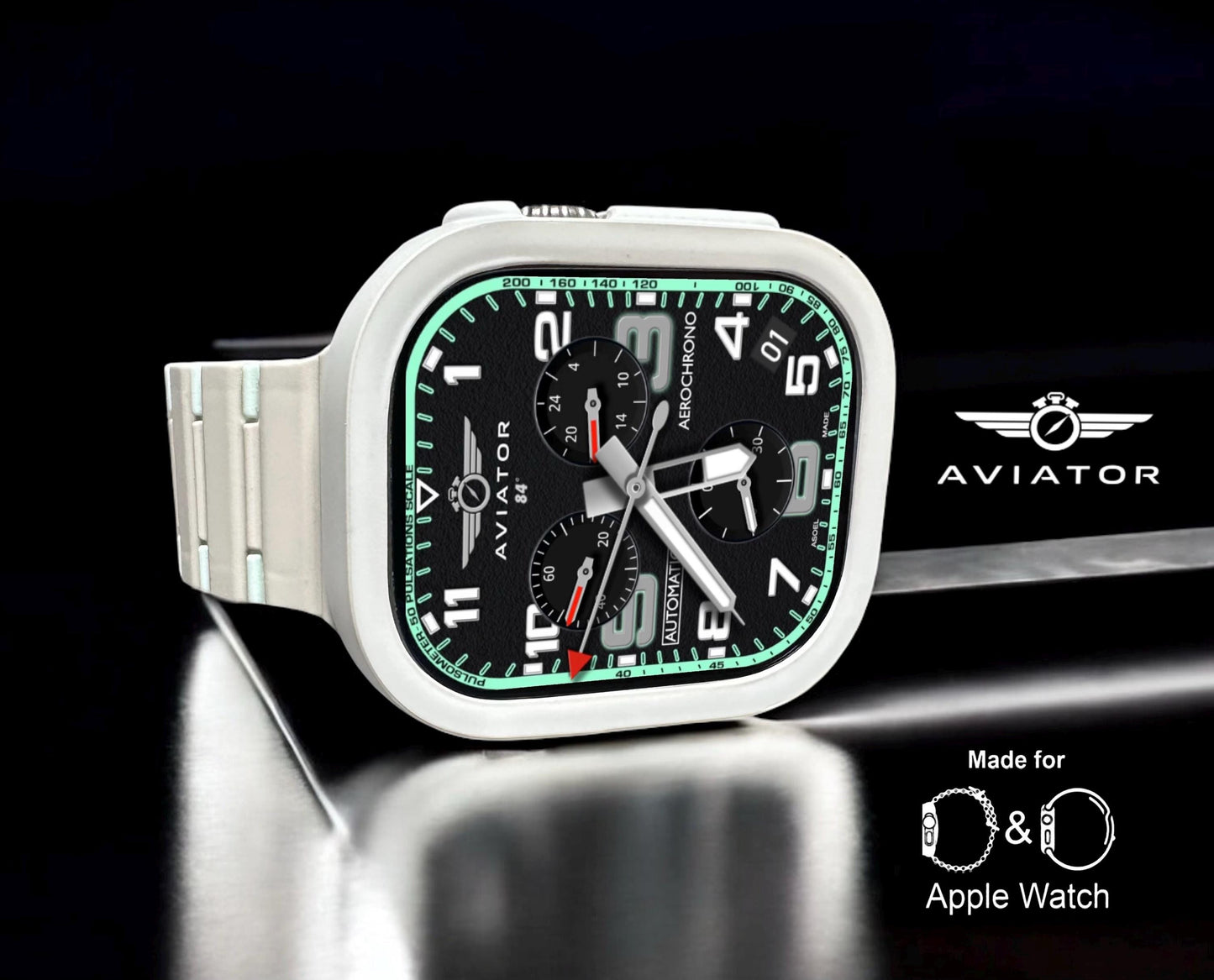 Aviator Aerochrono Pro Apple Watch Face: Clockology Smartwatch Design