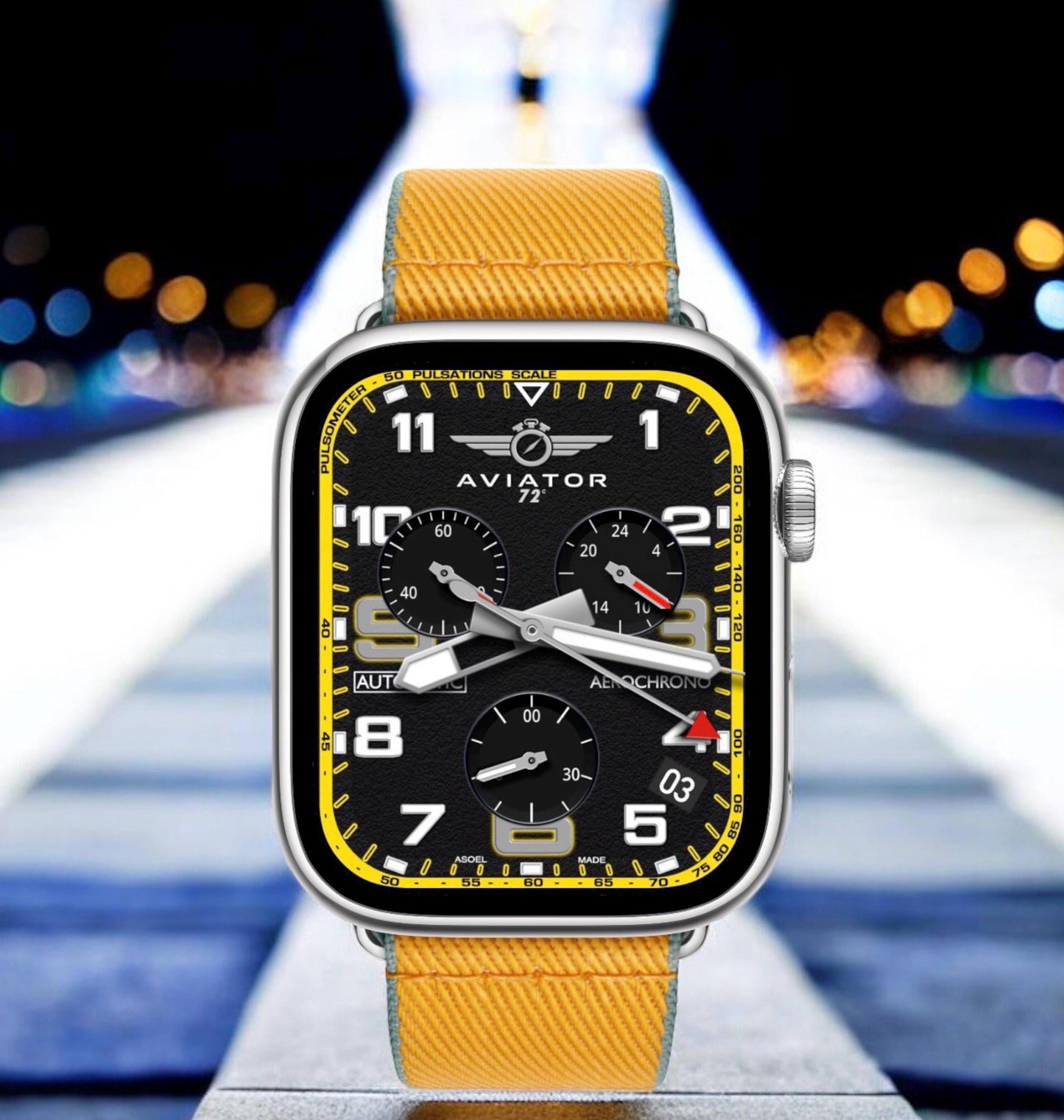 Aviator Aerochrono Pro Apple Watch Face: Clockology Smartwatch Design