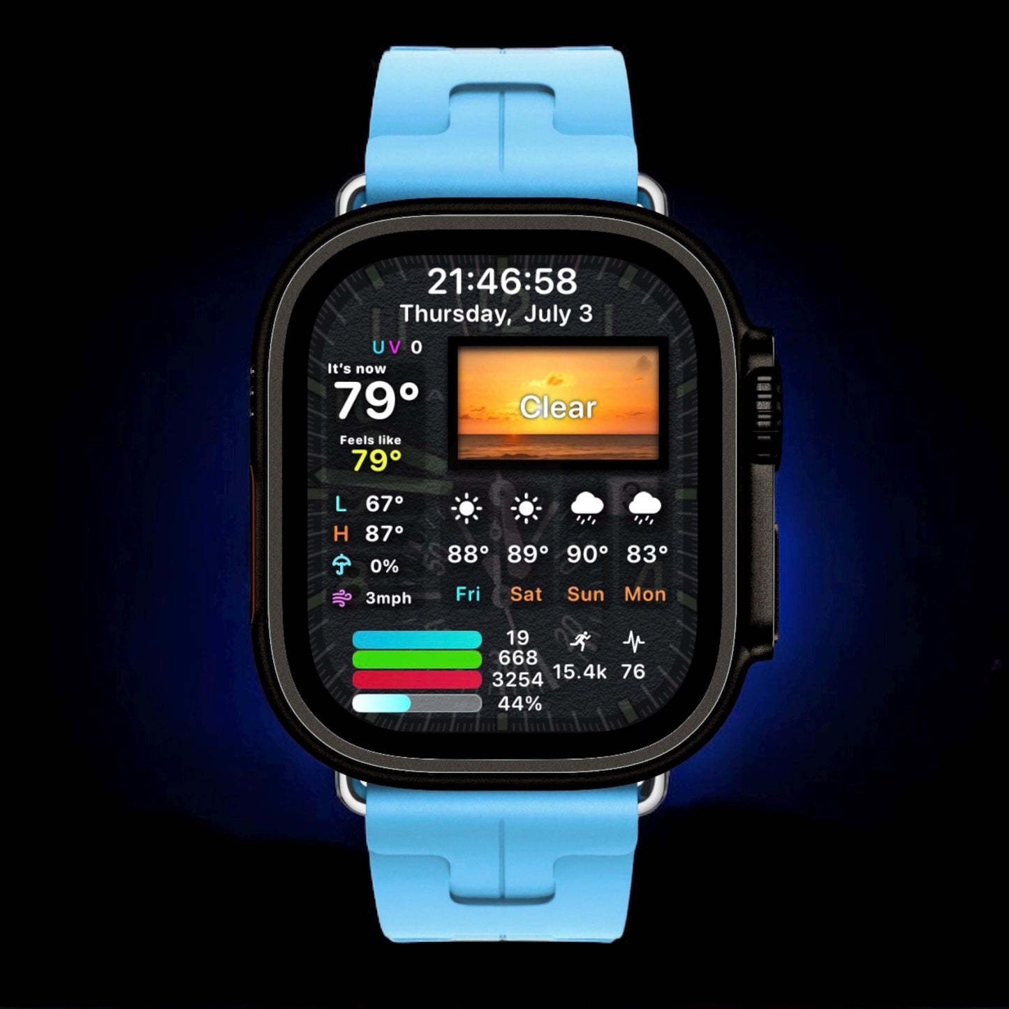 Aviator Aquaflight Apple Watch Face: Clockology Design for Apple Ultra/Series