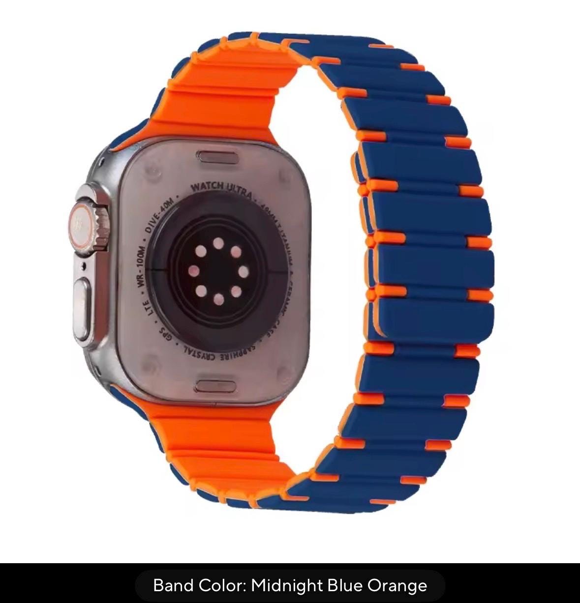Two-Tone Silicone Magnetic Sport Band for Apple Watch: 42-49mm