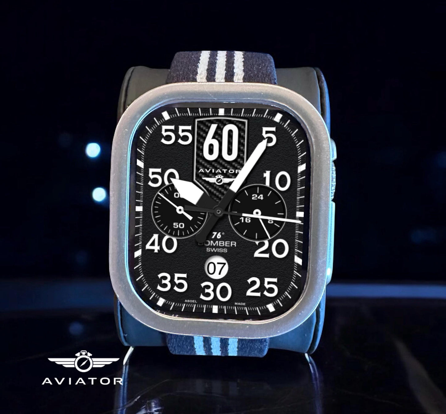 Aviator Bomber Apple Watch Face: Clockology Design for Apple Ultra & Series