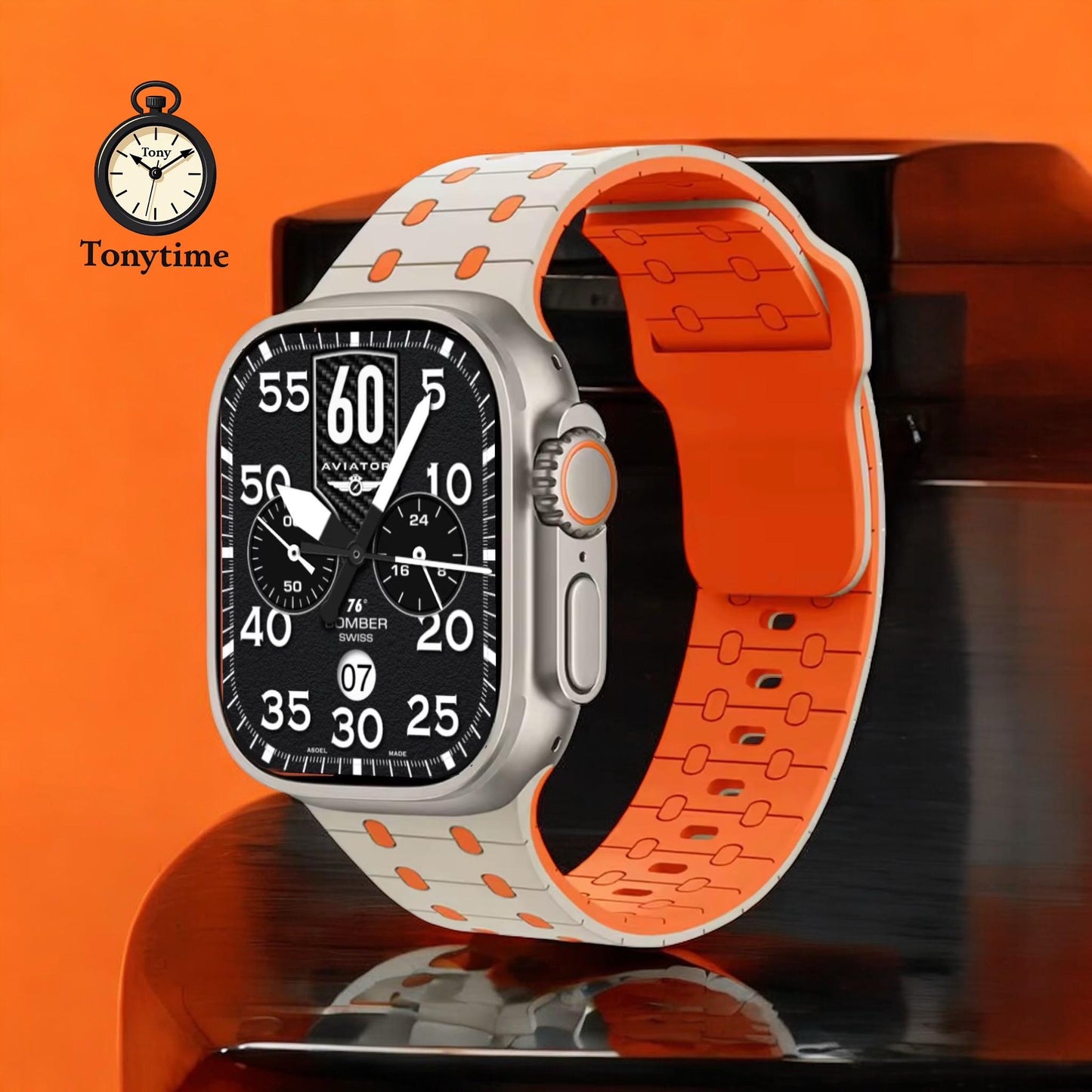 Two-Tone Silicone Sport Band for Apple Watch: 49/45/44/42mm