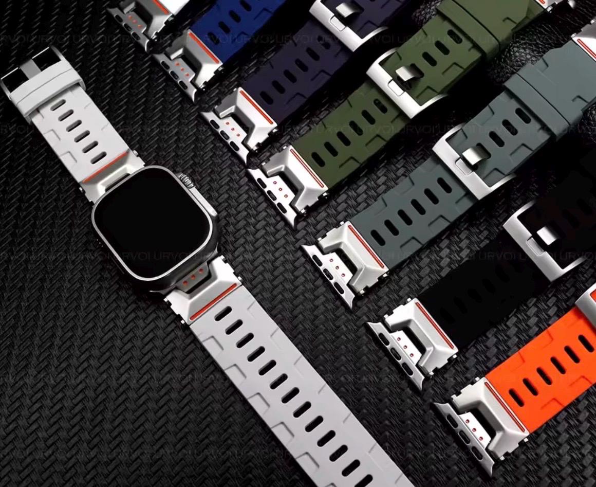Silicone Apple Watch Band: Sport Strap with Pin Buckle, 42-49mm