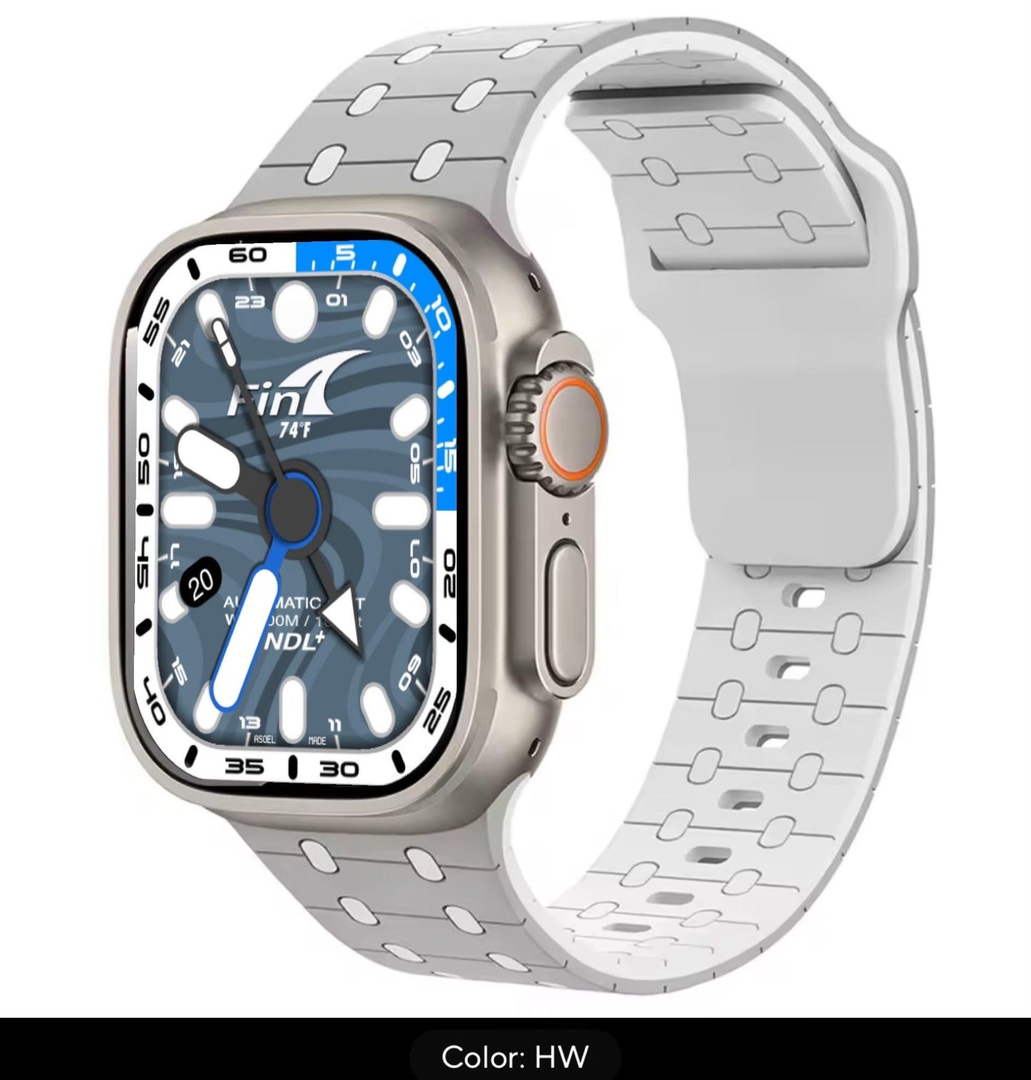 Two-Tone Silicone Sport Band for Apple Watch: 49/45/44/42mm