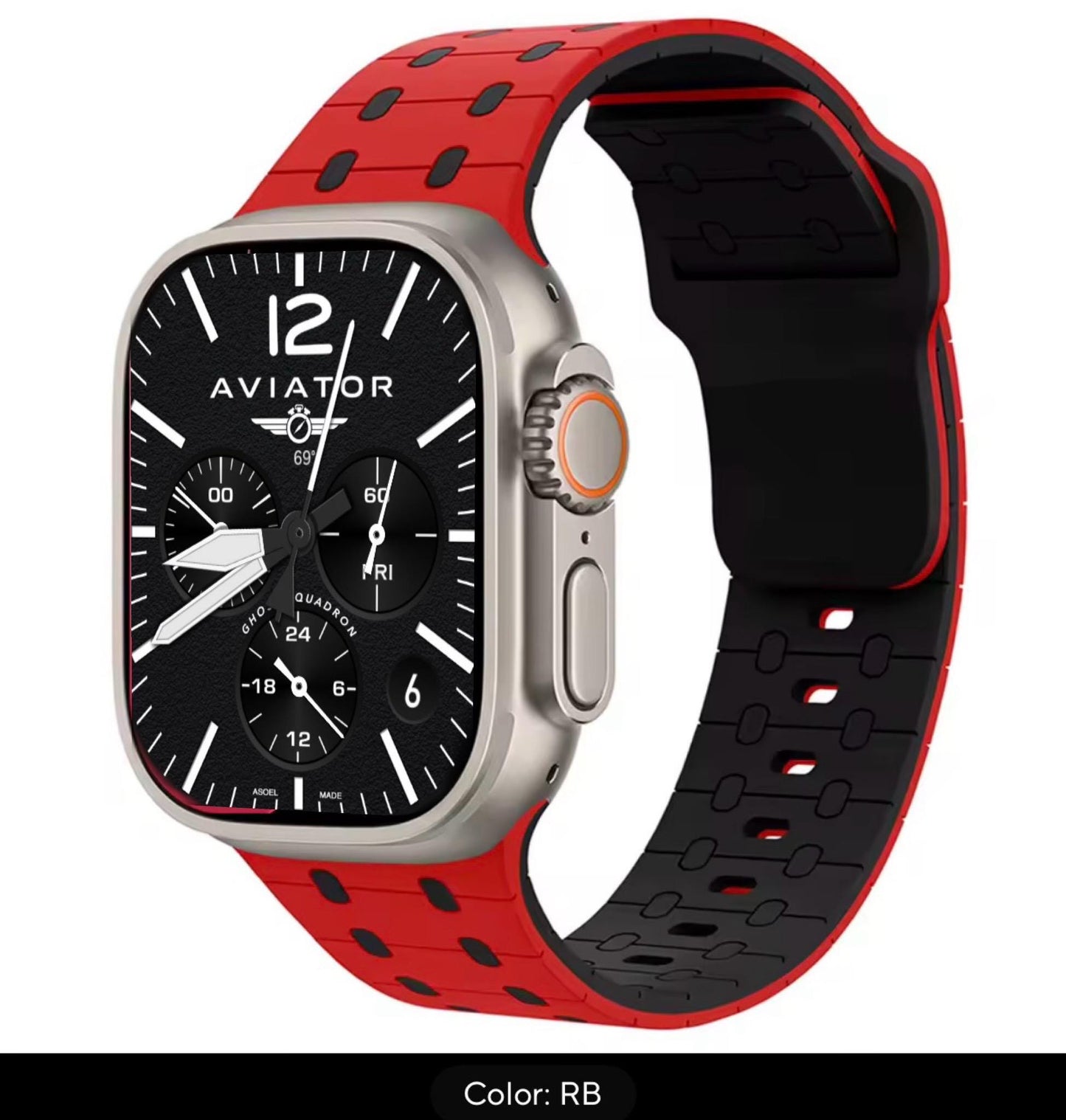 Two-Tone Silicone Sport Band for Apple Watch: 49/45/44/42mm