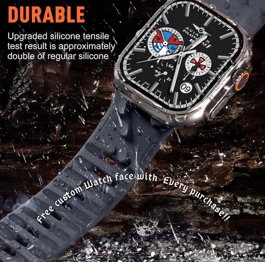 Silicone Sport Band for Apple Watch: Ultra, SE, Series 2-10