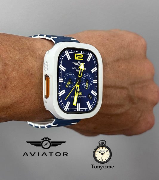 Aviator M45 Apple Watch Face: Clockology Smartwatch Design (Digital Download)
