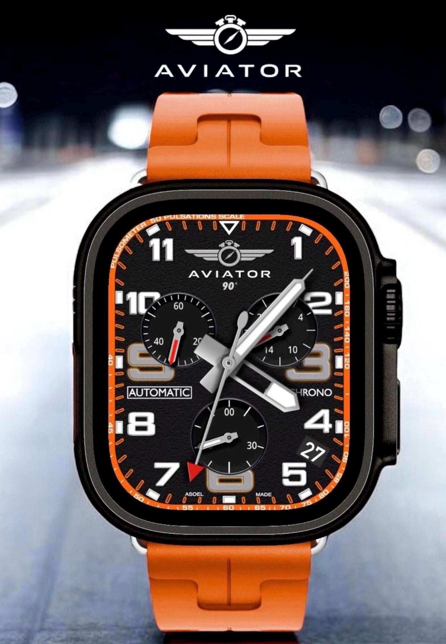 Aviator Aerochrono Pro Apple Watch Face - Clockology Design for Ultra/Series