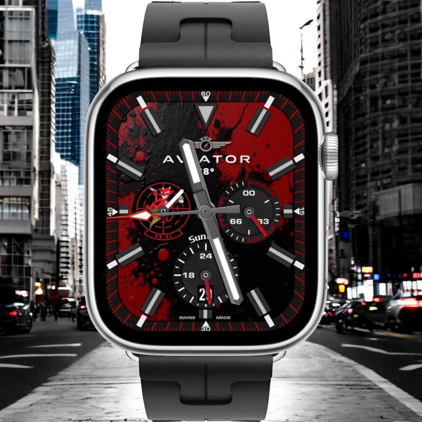 Aviator VX31 Apple Watch Face: Clockology Smartwatch Design