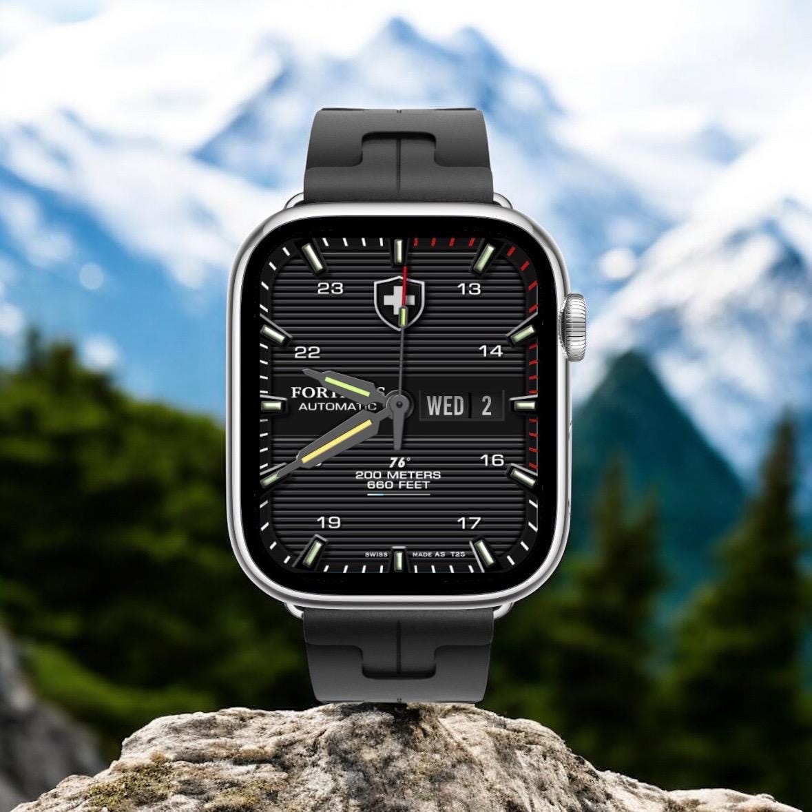Fortress Military Apple Watch Face: Carbon Series Clockology Design