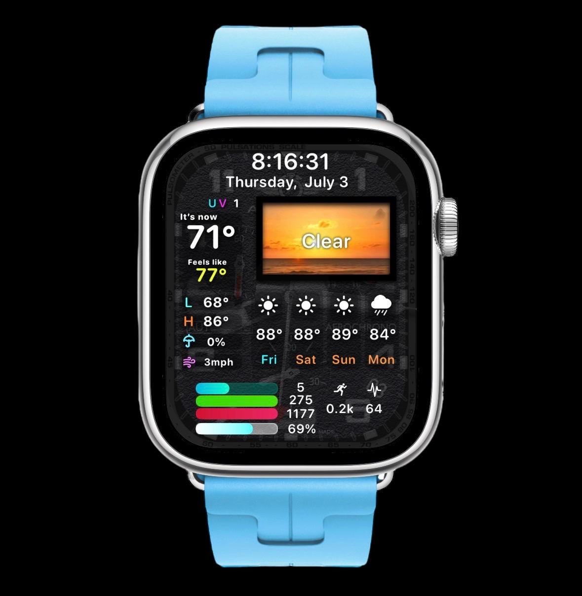 Aviator Aerochrono Pro Apple Watch Face: Clockology Smartwatch Design
