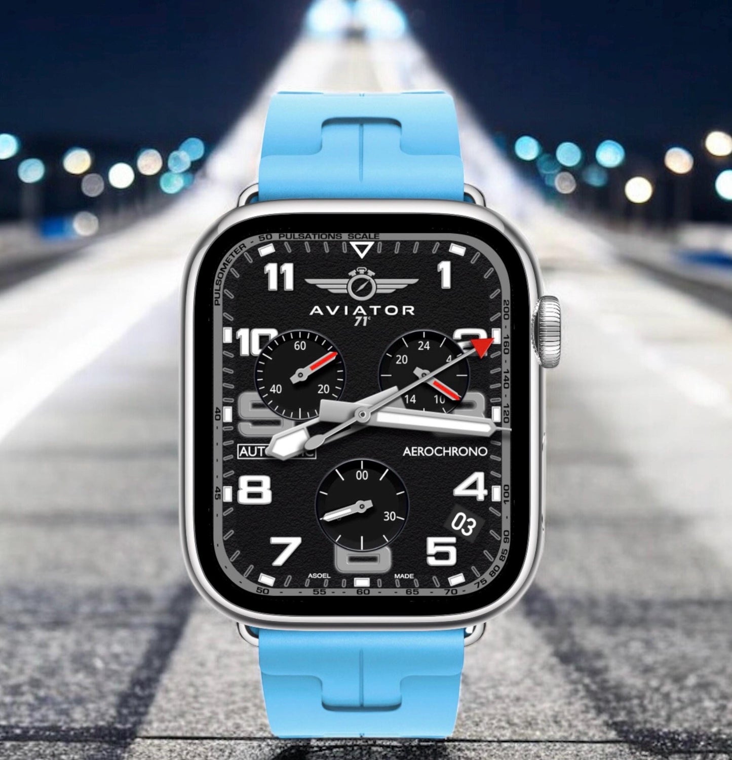 Aviator Aerochrono Pro Apple Watch Face: Clockology Smartwatch Design