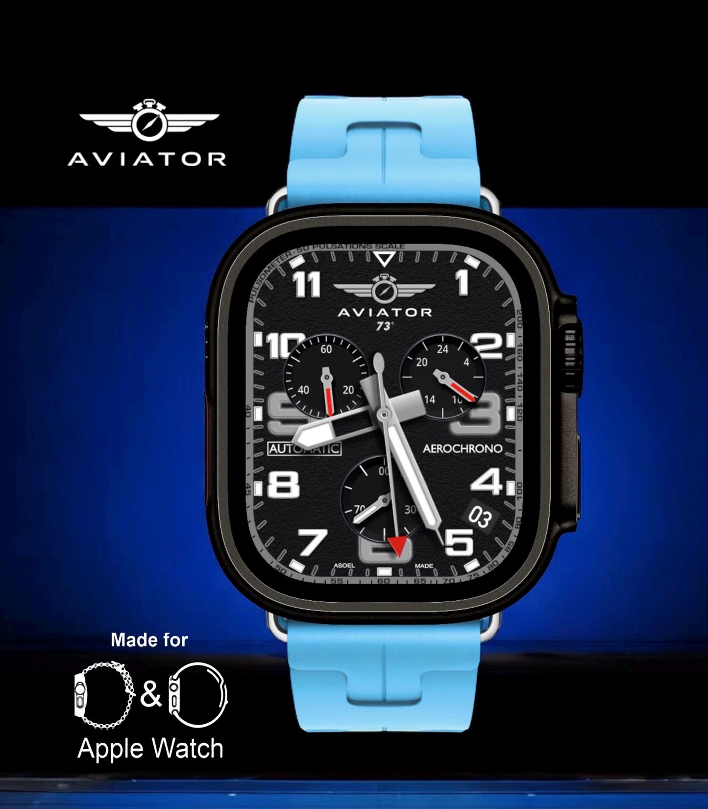 Aviator Aerochrono Pro Apple Watch Face: Clockology Smartwatch Design