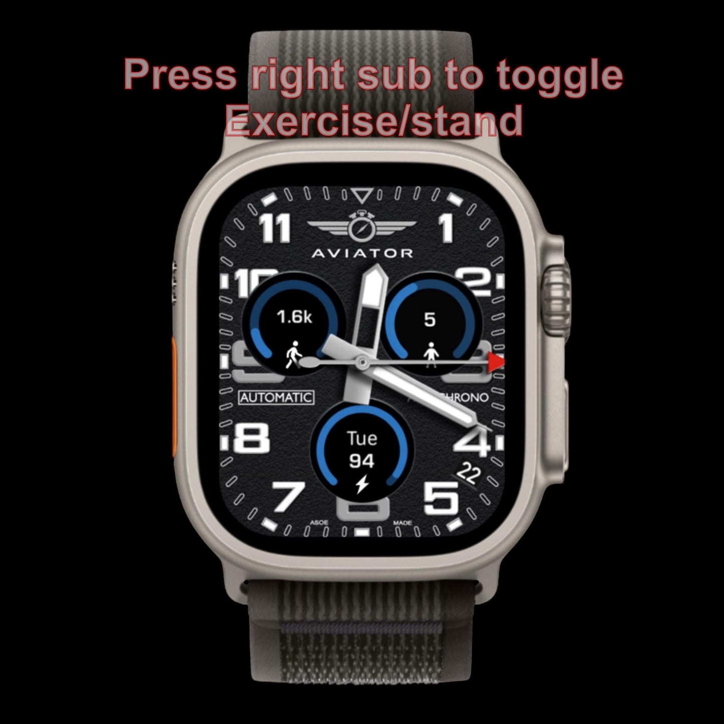 Aviator Smart Aerochrono Apple Watch Face: Interactive Clockology Design