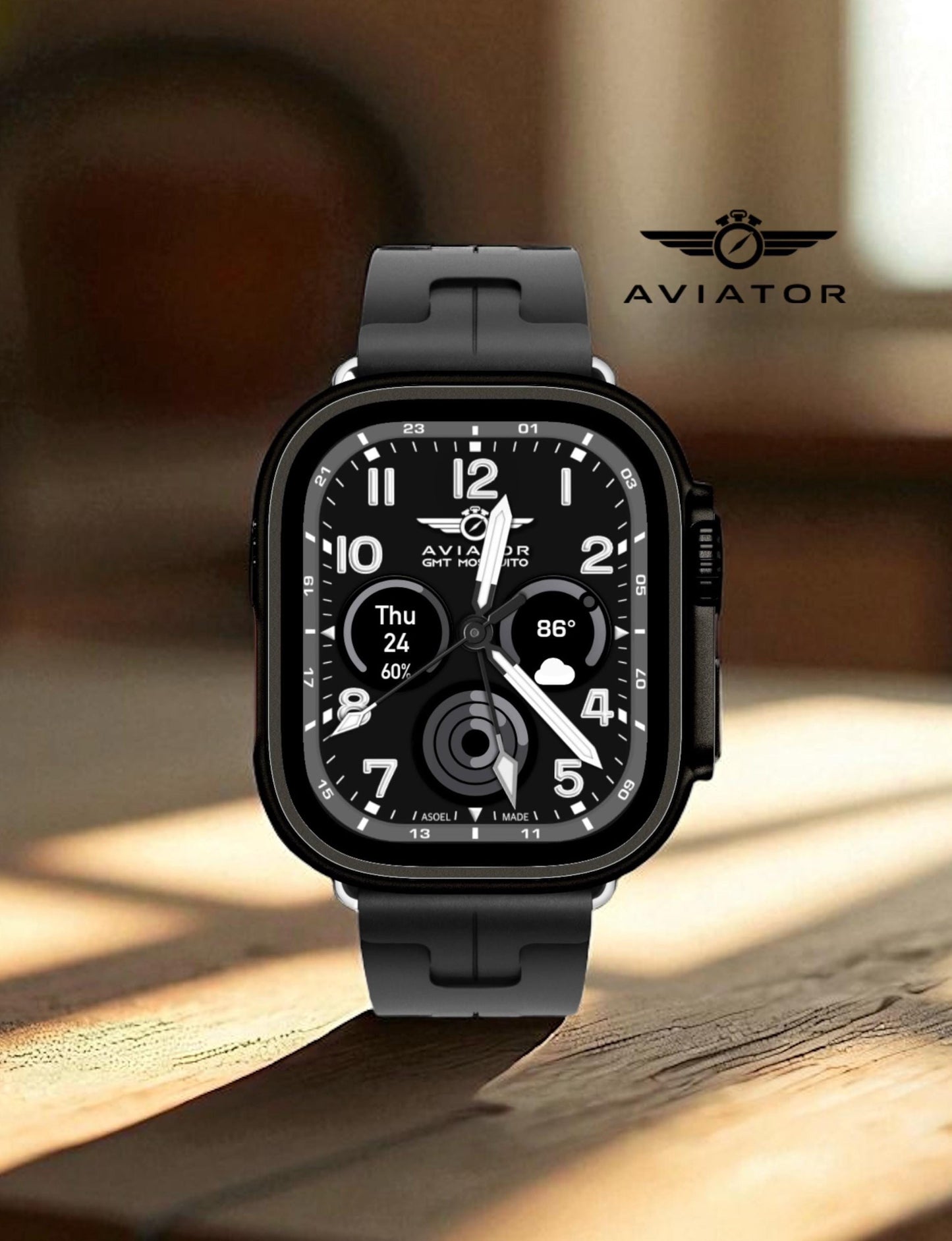 Enhanced Aviator Apple Watch Face: Smart Sub-Dials, GMT (Clockology Required)