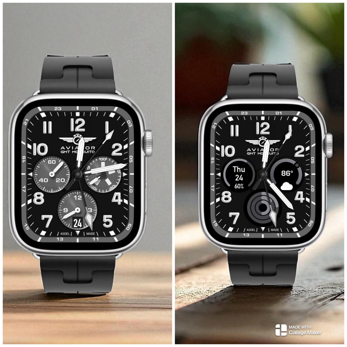 Enhanced Aviator Apple Watch Face: Smart Sub-Dials, GMT (Clockology Required)