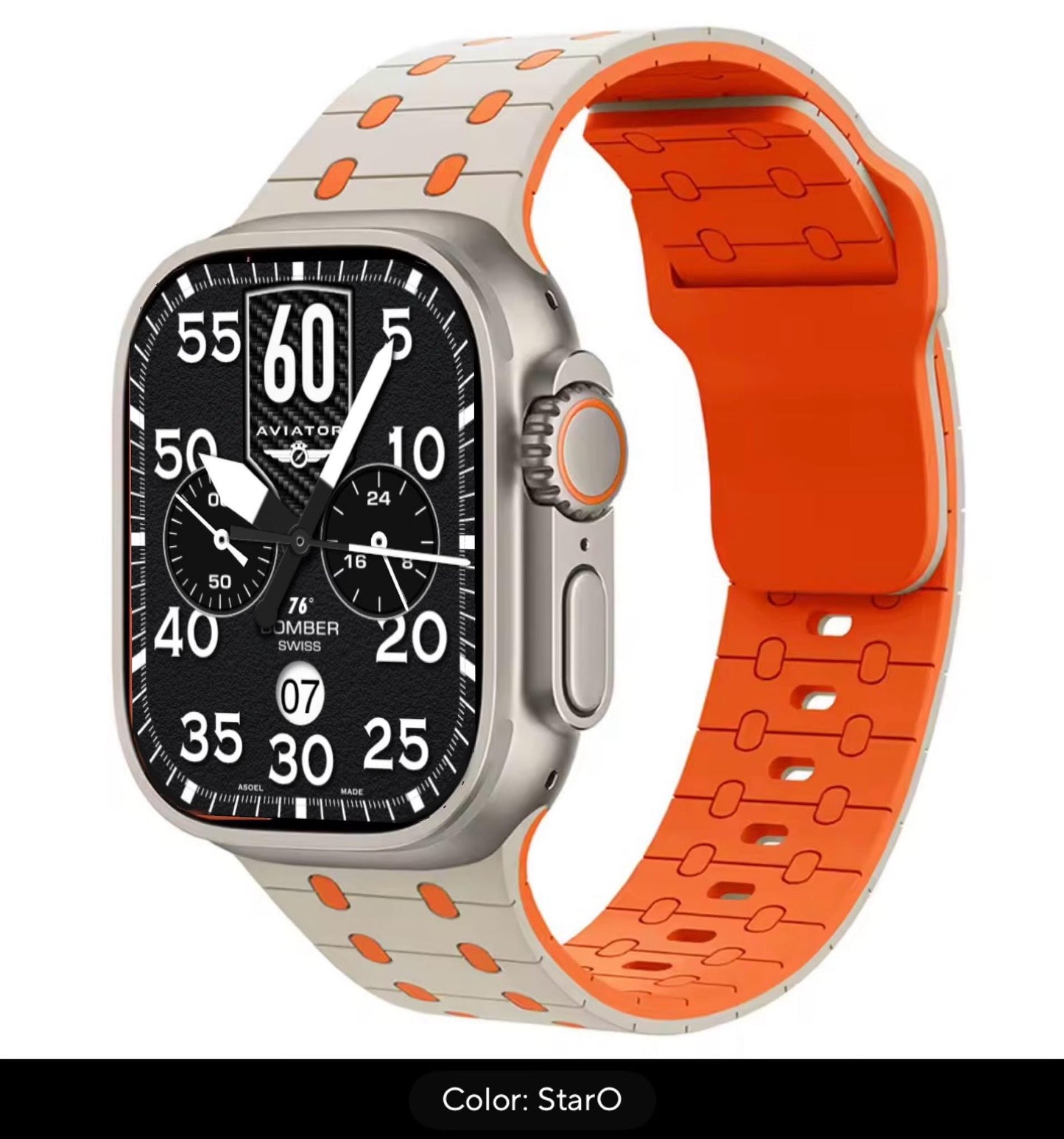 Two-Tone Silicone Sport Band for Apple Watch: 49/45/44/42mm