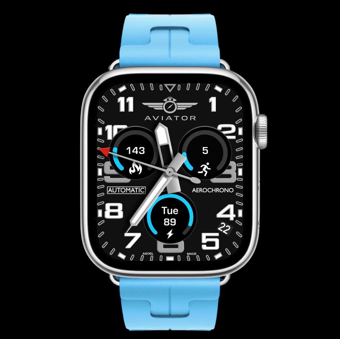 Aviator Smart Aerochrono Apple Watch Face: Interactive Clockology Design