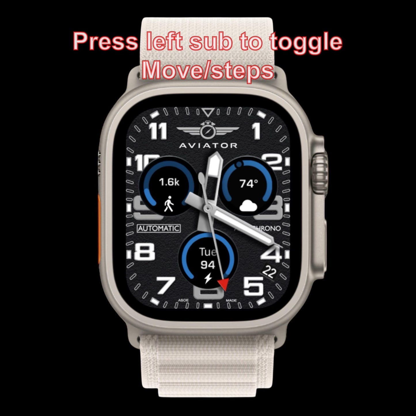 Aviator Smart Aerochrono Apple Watch Face: Interactive Clockology Design