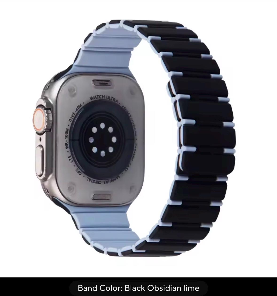 Two-Tone Silicone Magnetic Sport Band for Apple Watch: 42-49mm