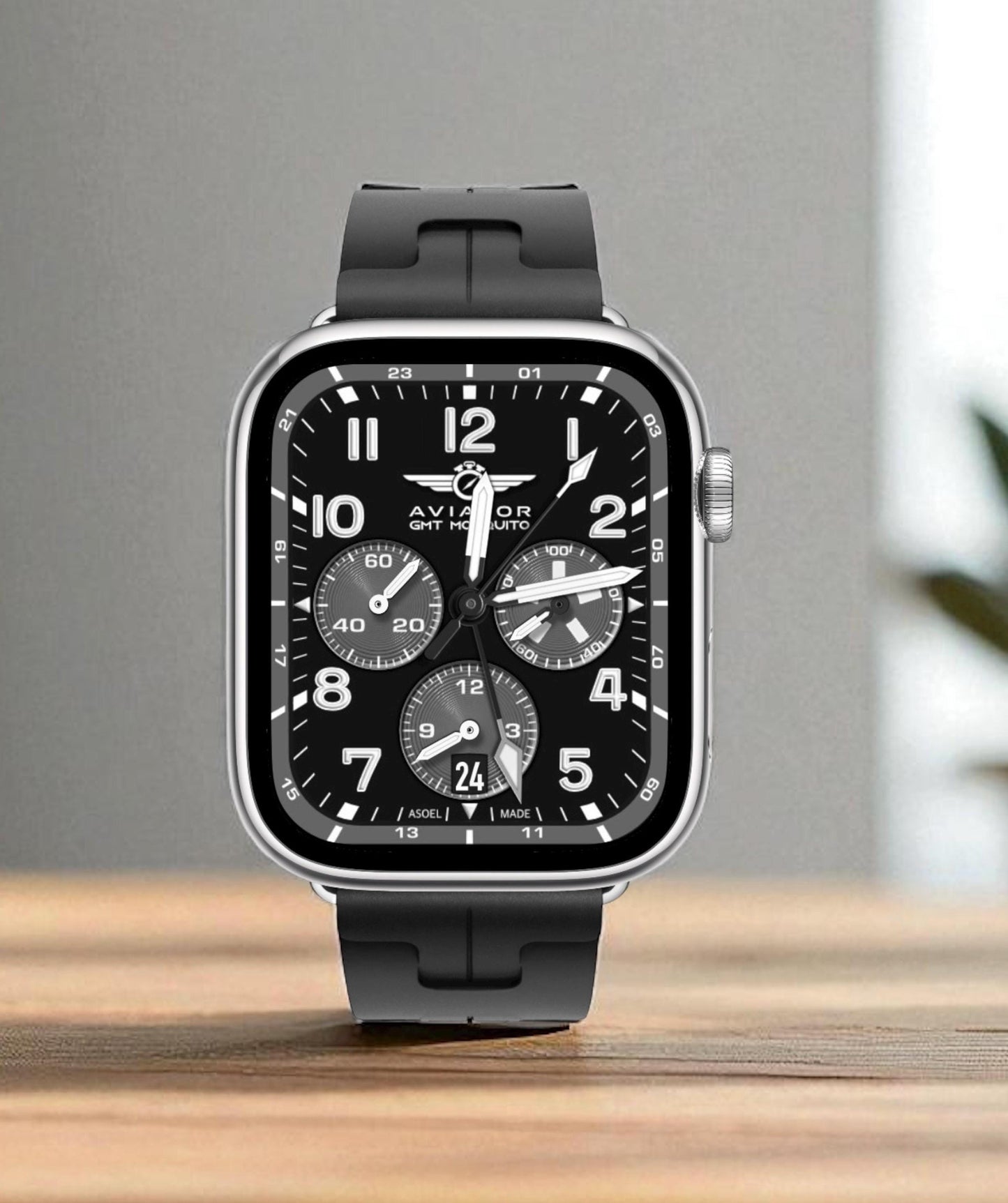 Enhanced Aviator Apple Watch Face: Smart Sub-Dials, GMT (Clockology Required)