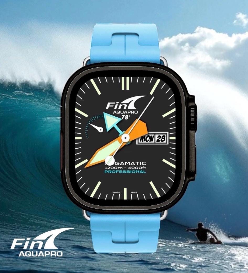Fin Aquapro Megamatic Apple Watch Face - Clockology Smartwatch Design