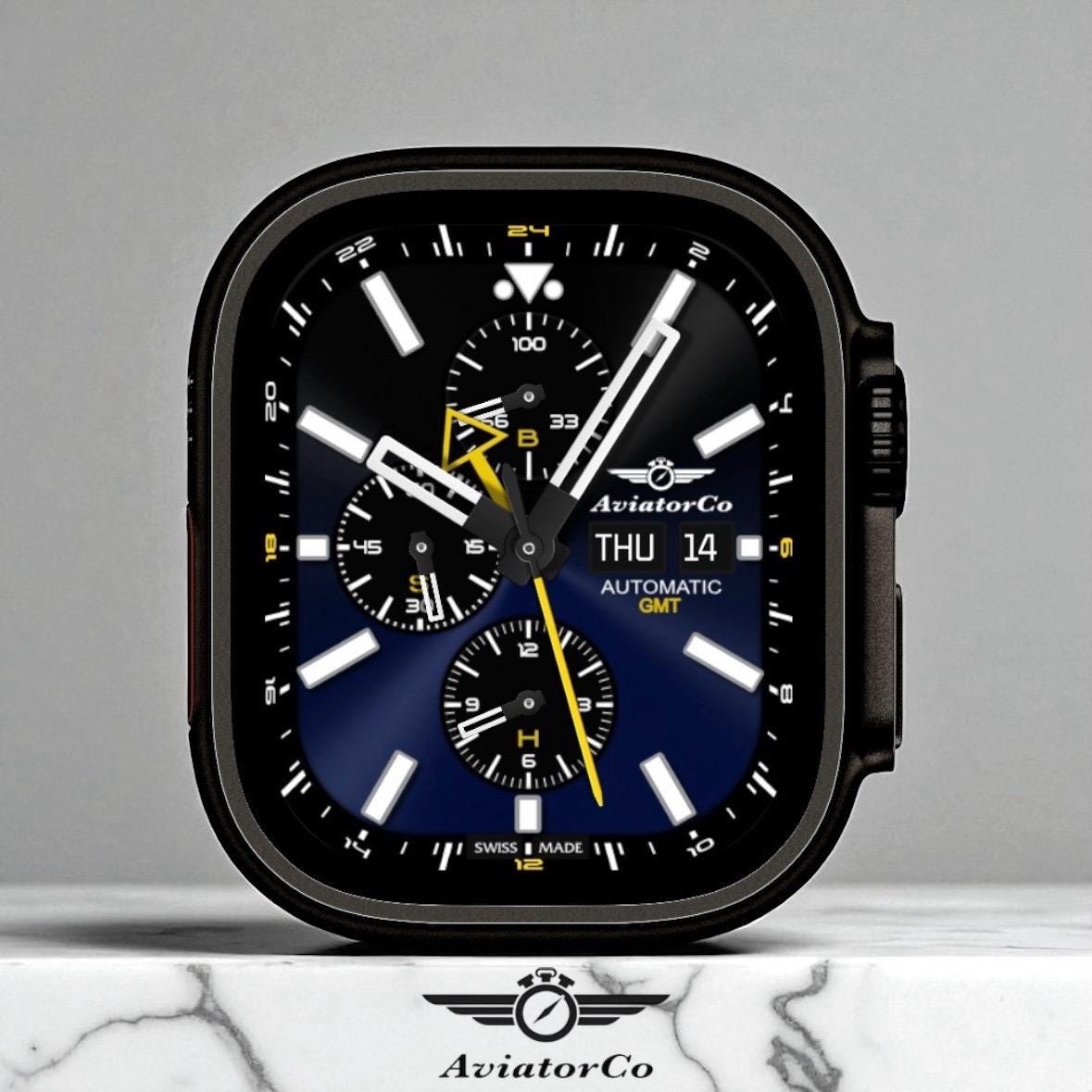 AviatorCo Riviera GMT Apple Watch Face: Clockology Custom Design