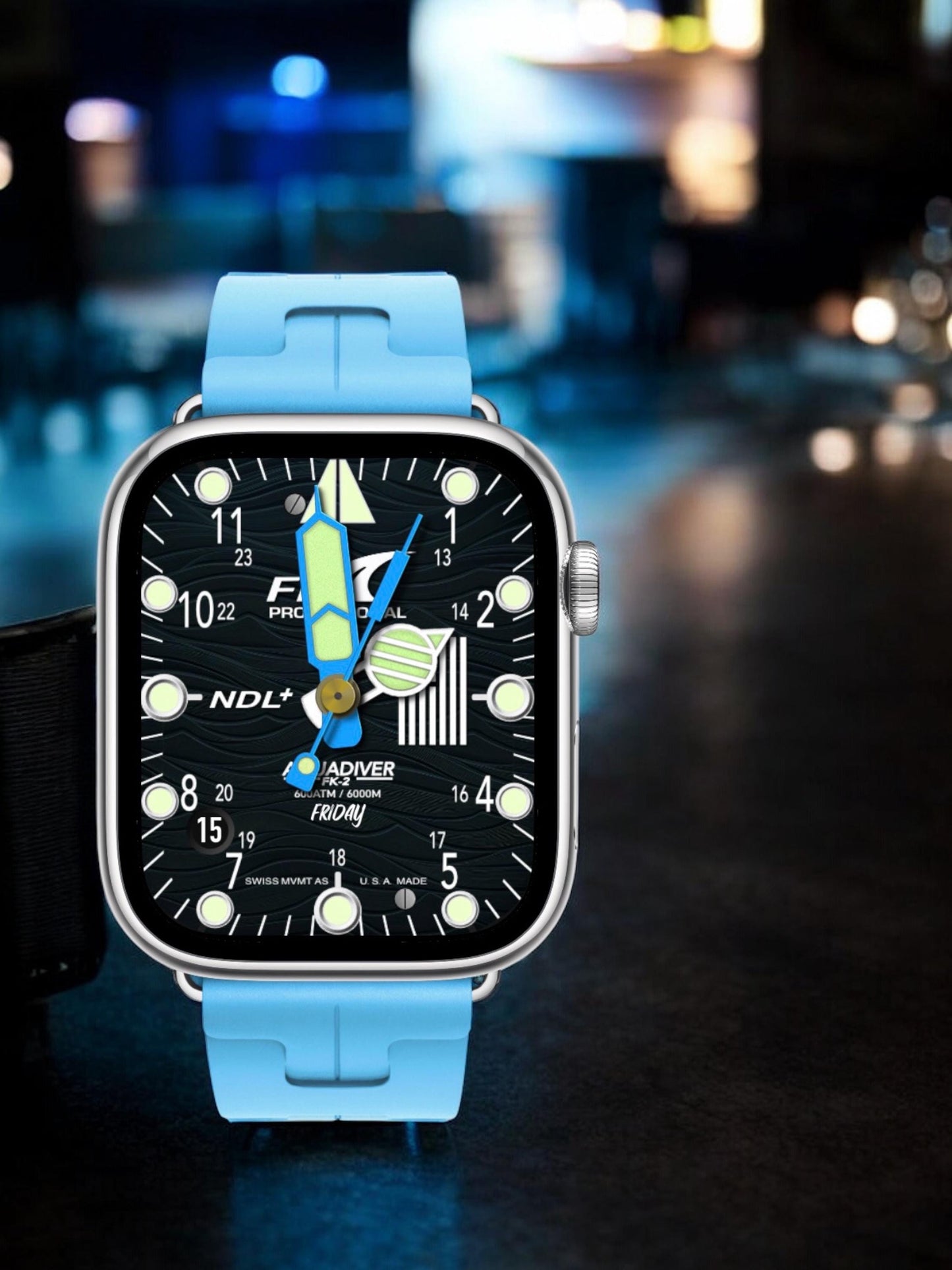 Fin AquaDiver Apple Watch Face: Clockology Smartwatch Design (Digital Download)