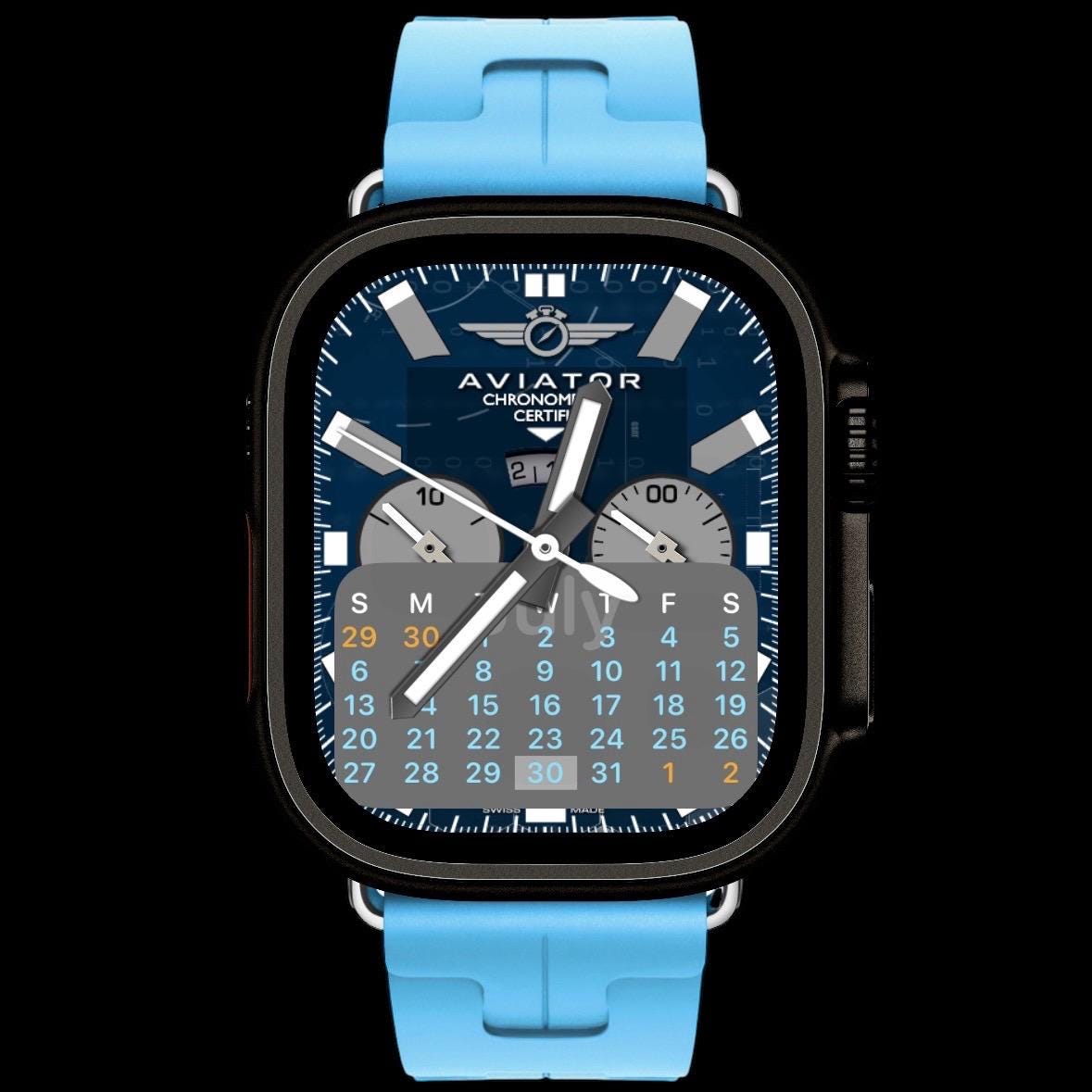 AviatorCo Blue Raven Apple Watch Face: Enhanced Smartwatch Clockology
