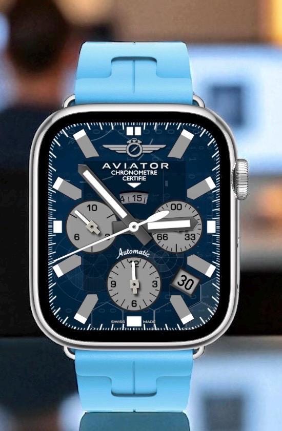 AviatorCo Blue Raven Apple Watch Face: Enhanced Smartwatch Clockology