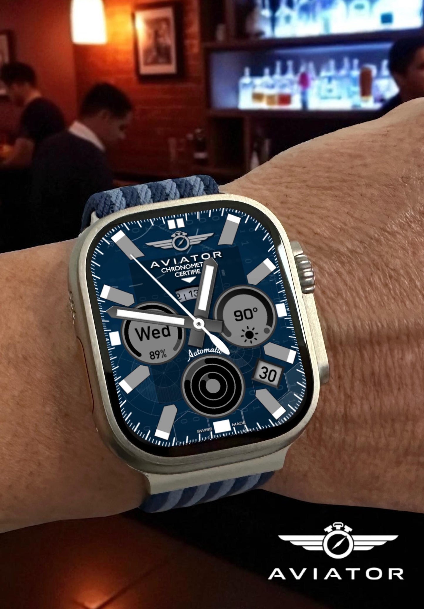 AviatorCo Blue Raven Apple Watch Face: Enhanced Smartwatch Clockology