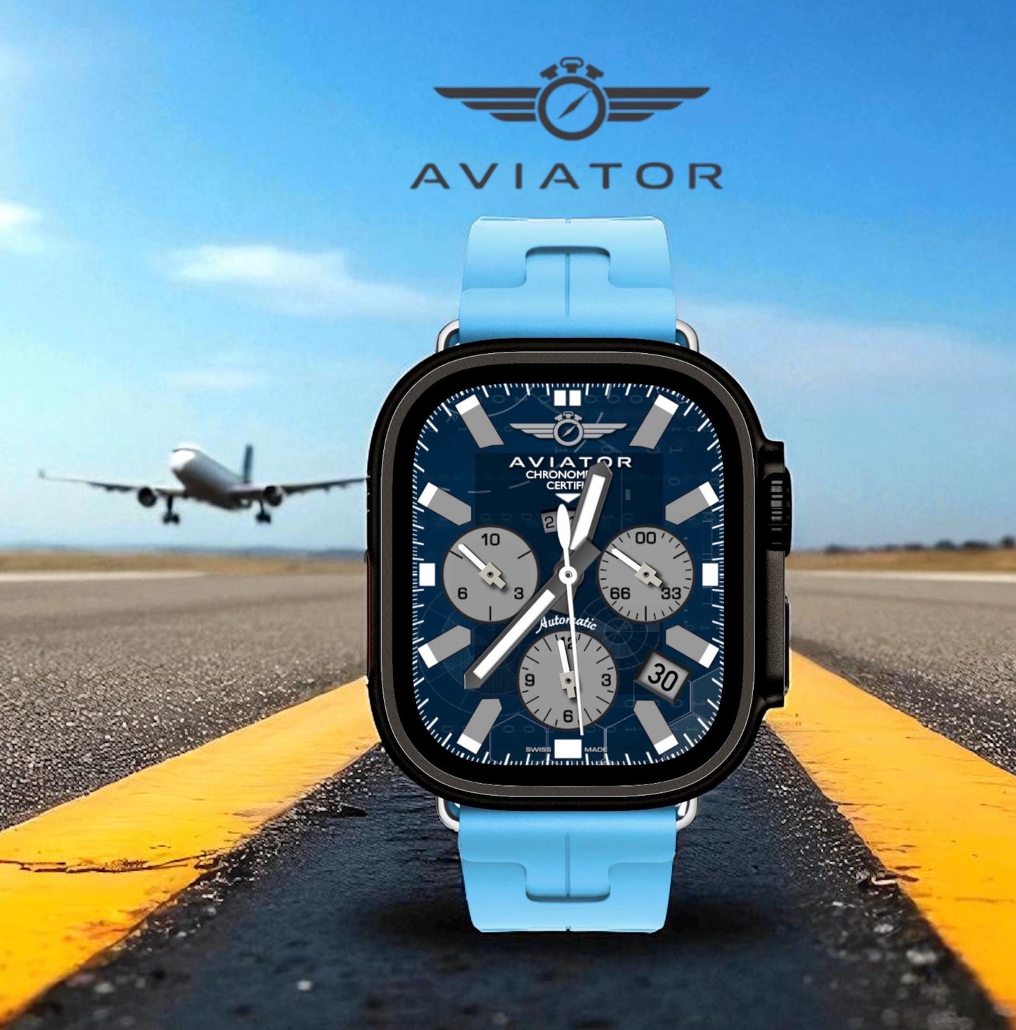 AviatorCo Blue Raven Apple Watch Face: Enhanced Smartwatch Clockology