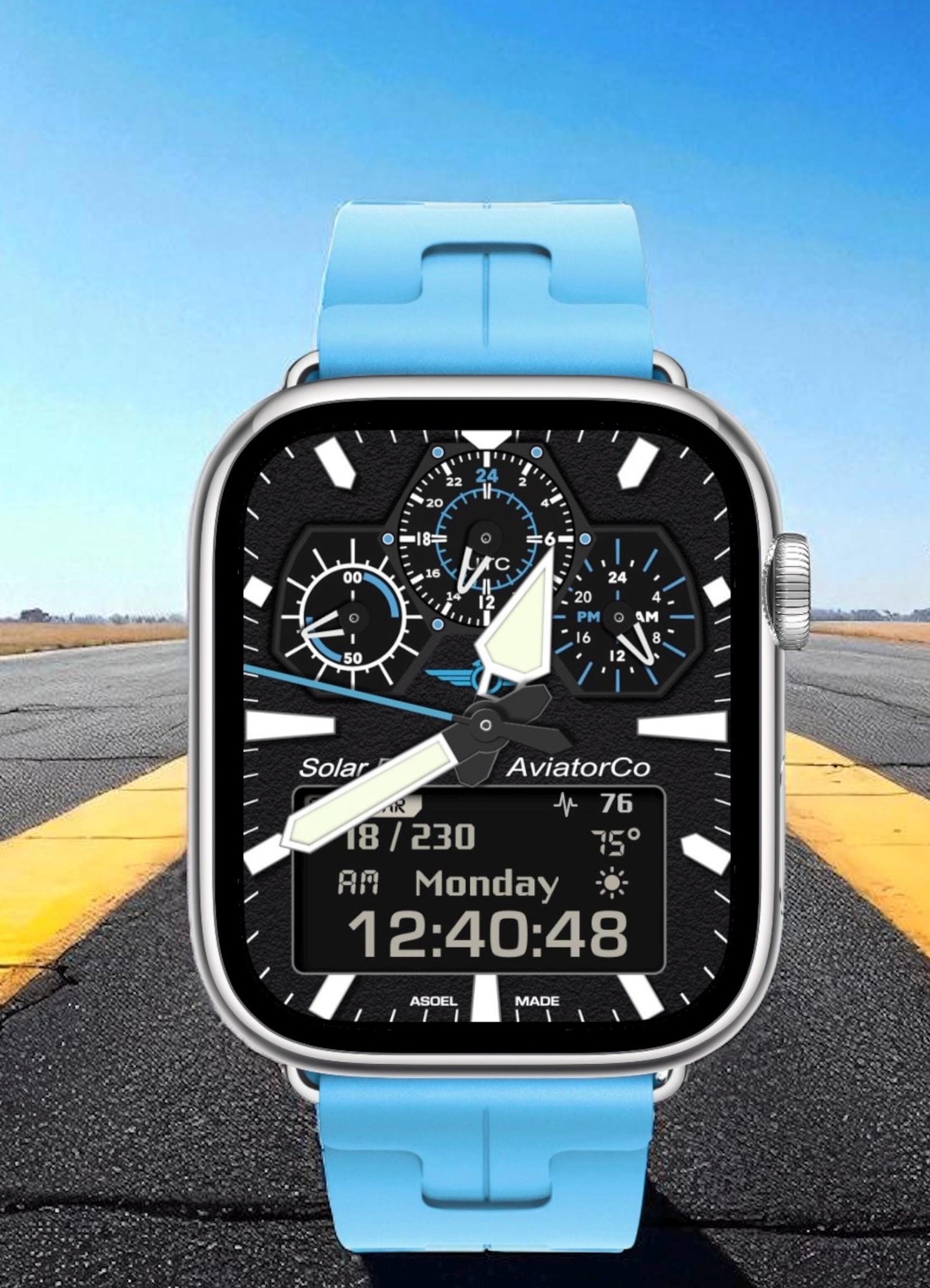 AviatorCo Hybrid 200m Apple Watch Face - Clockology Design