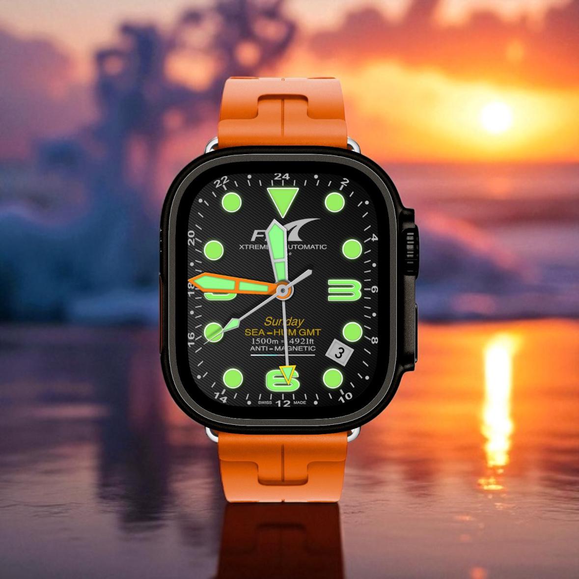 Fin Aquapro XTreme Apple Watch Face: Clockology Smartwatch Design