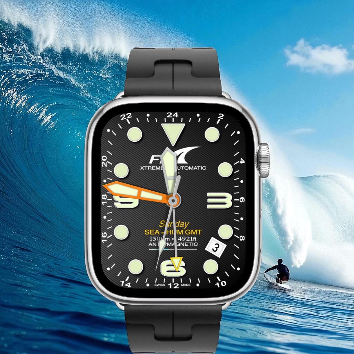 Fin Aquapro XTreme Apple Watch Face: Clockology Smartwatch Design