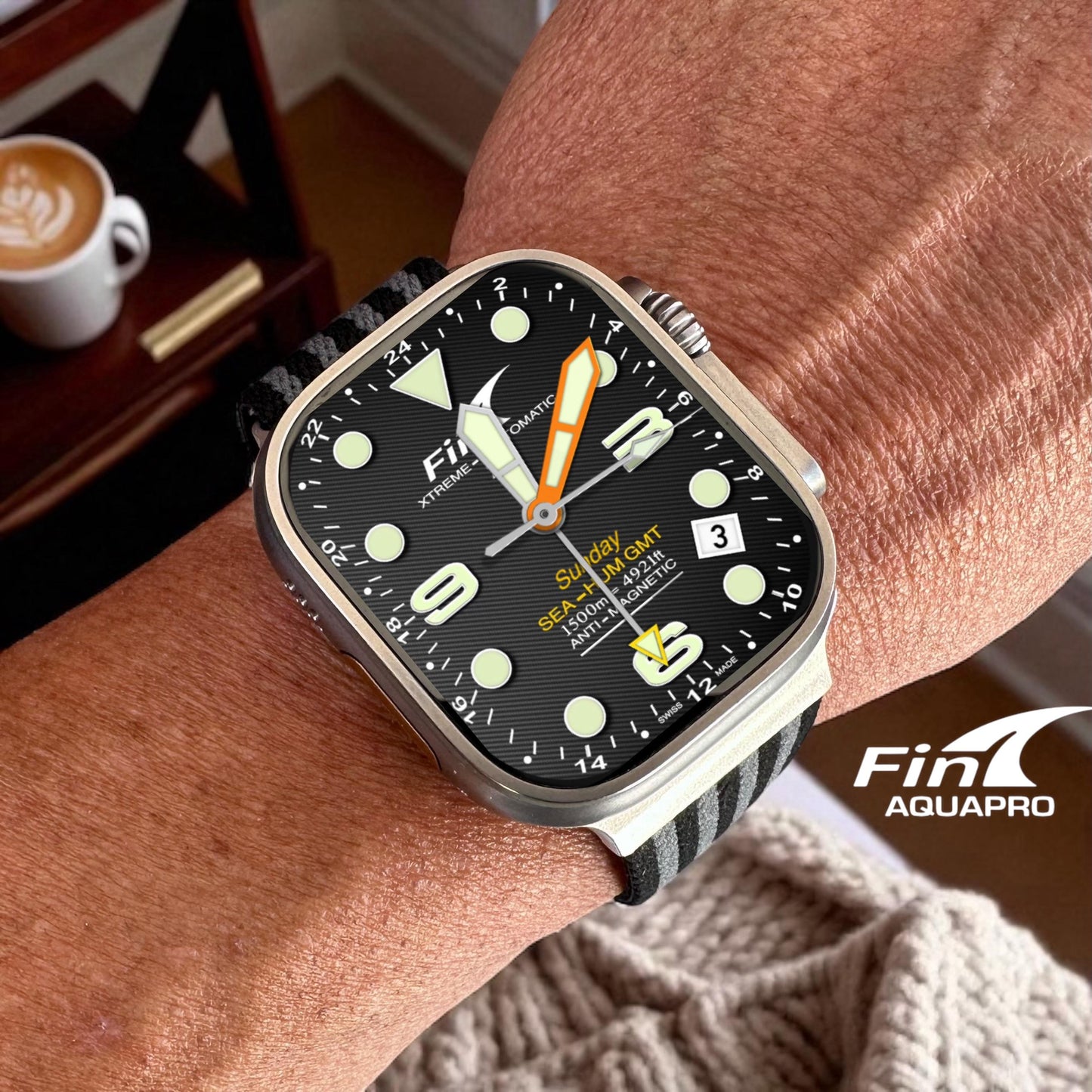 Fin Aquapro XTreme Apple Watch Face: Clockology Smartwatch Design