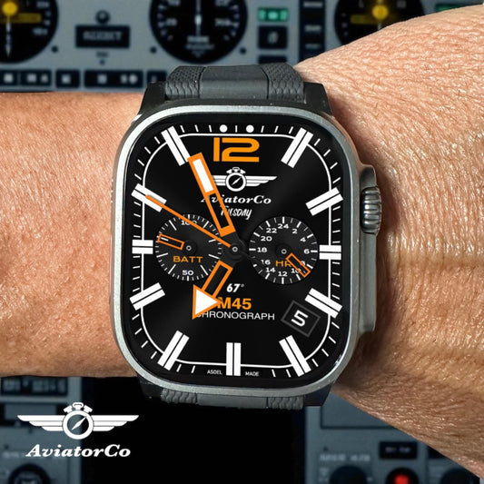 AviatorCo M45 Apple Watch Face: 4-in-1 Clockology Design