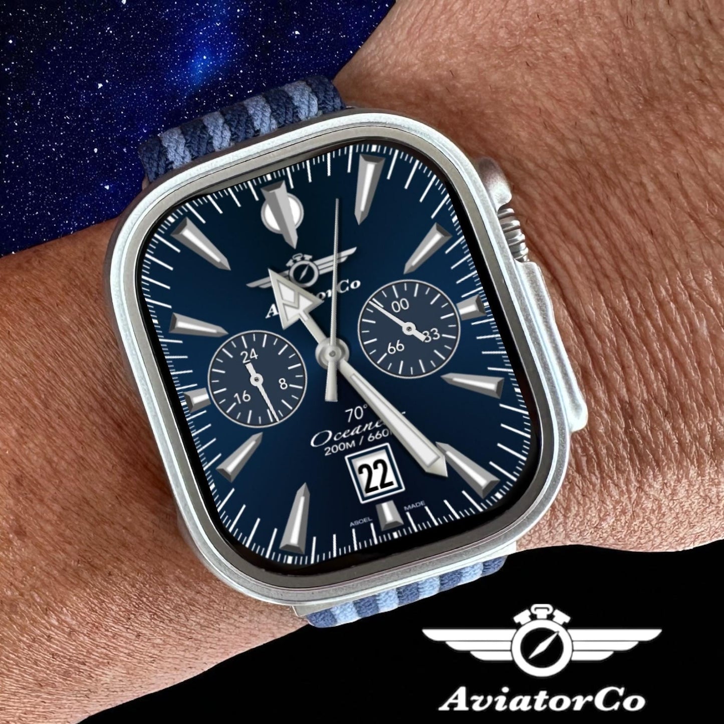 AviatorCo Oceanear Apple Watch Face: Clockology Smartwatch Design
