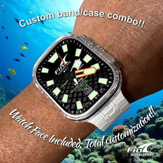 Apple Watch Ultra Band & Hard Case - 49mm Silicone - Free Watch Face Complete Makeover