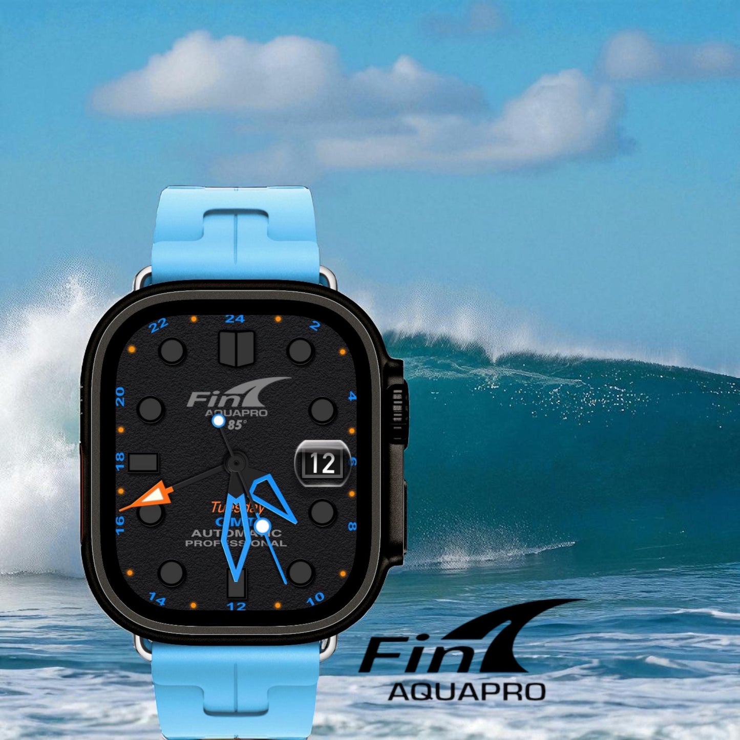 Fin Aquapro GMT Pro Apple Watch Face for Clockology App