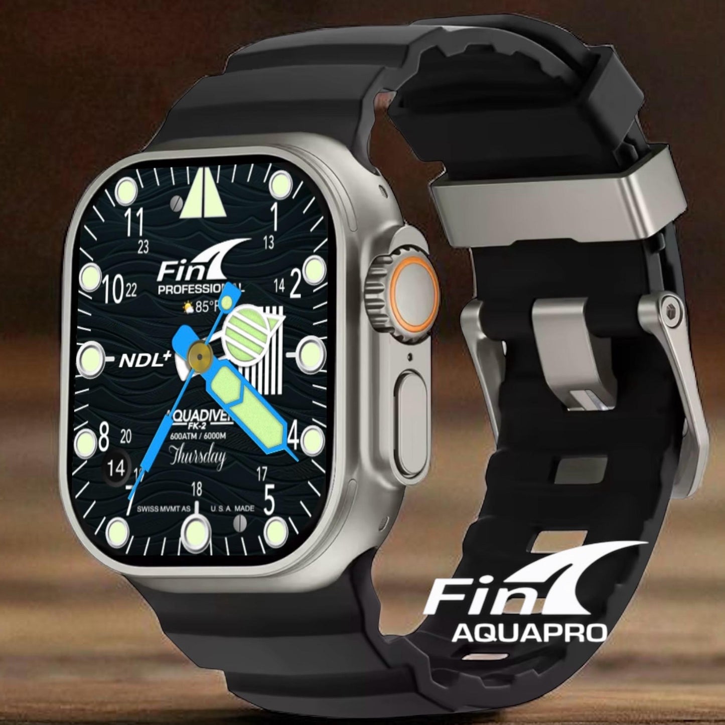 Fin AquaDiver Apple Watch Face: Clockology Smartwatch Design (Digital Download)