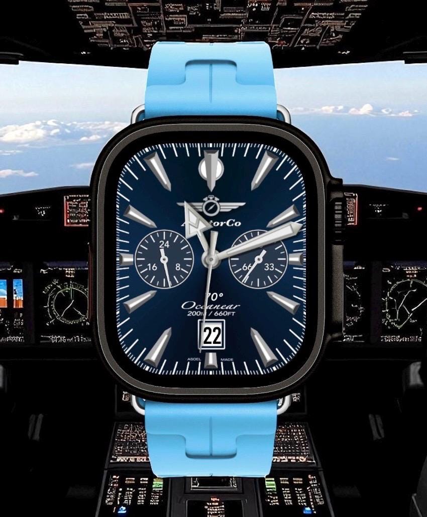 AviatorCo Oceanear Apple Watch Face: Clockology Smartwatch Design