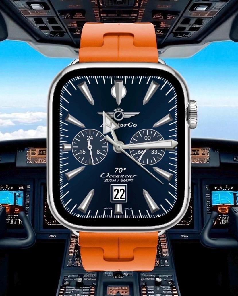 AviatorCo Oceanear Apple Watch Face: Clockology Smartwatch Design