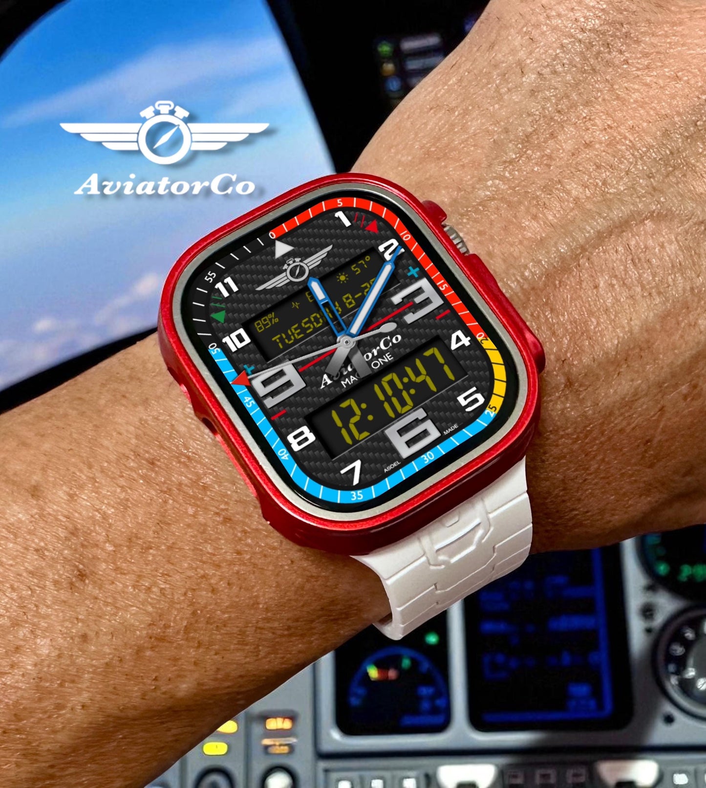 AviatorCo MachOne Apple Watch Face, Clockology Smartwatch Design