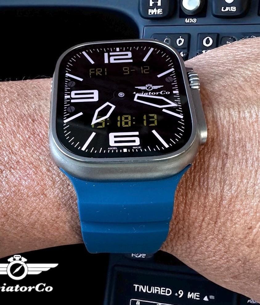 Rugged Silicone Sport Band for Apple Watch Ultra: Titanium Buckle, 42-49mm