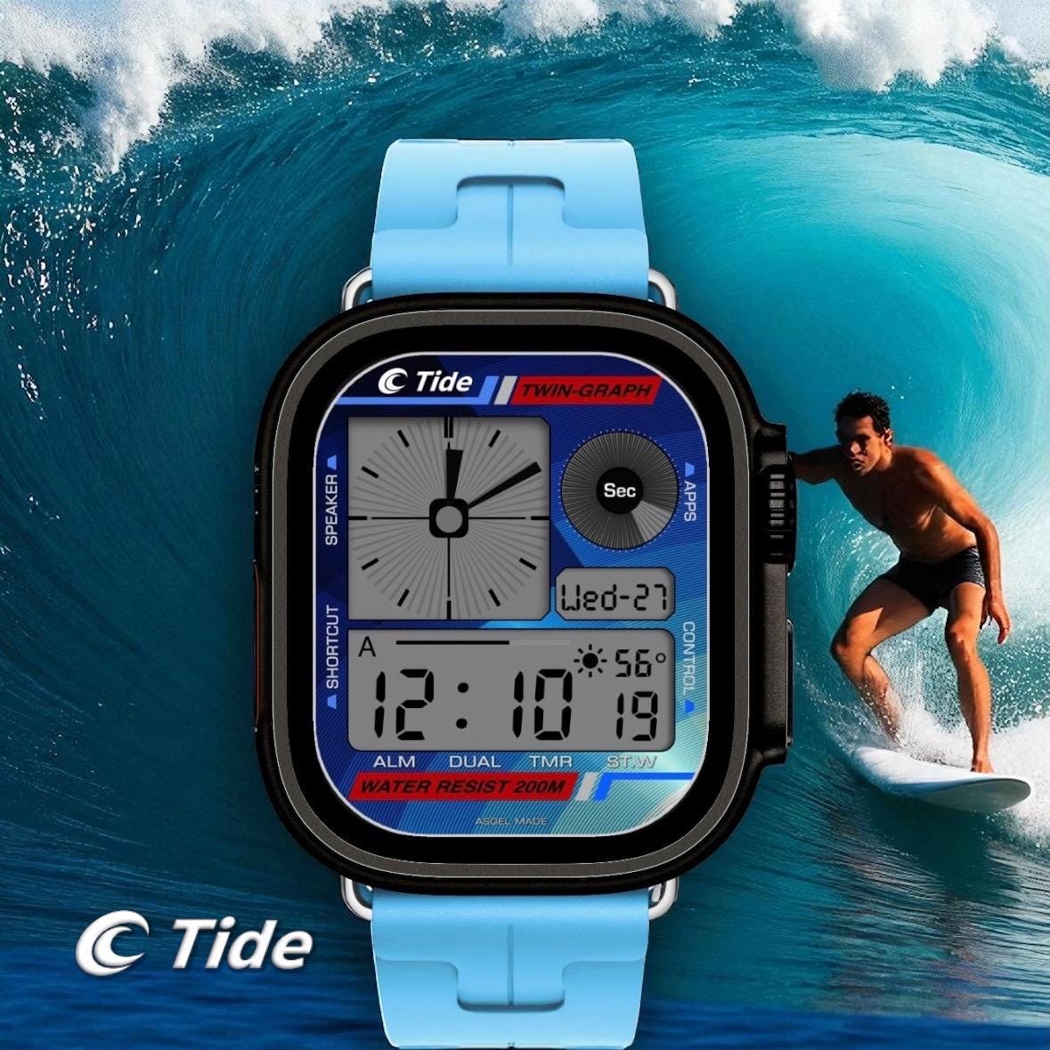 Tide Twin Graph V2 Apple Watch Face - Clockology Digital Watch