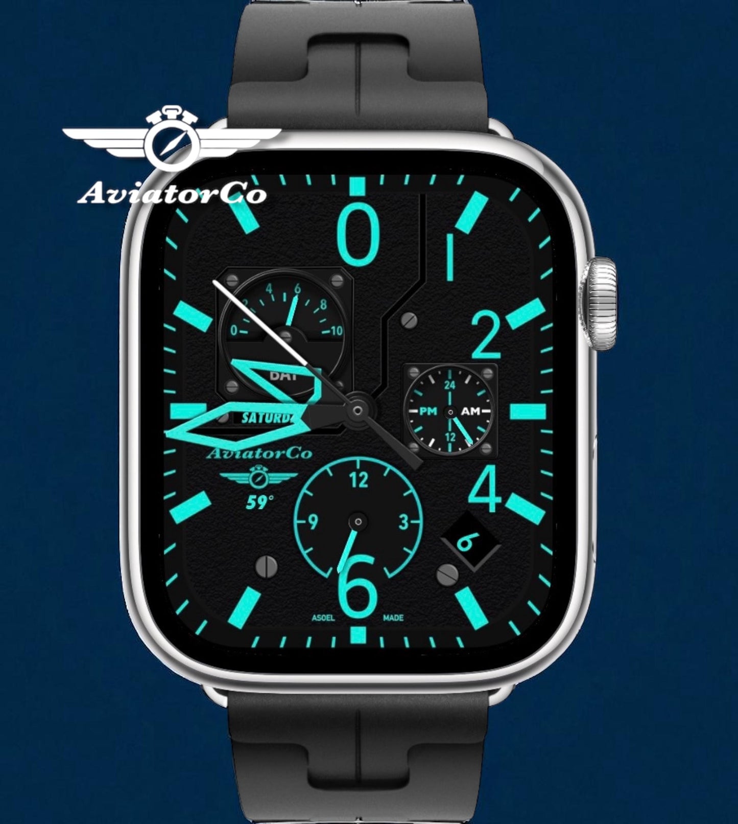 AviatorCo Flight Apple Watch Face Retro Nighthawk Clockology Design