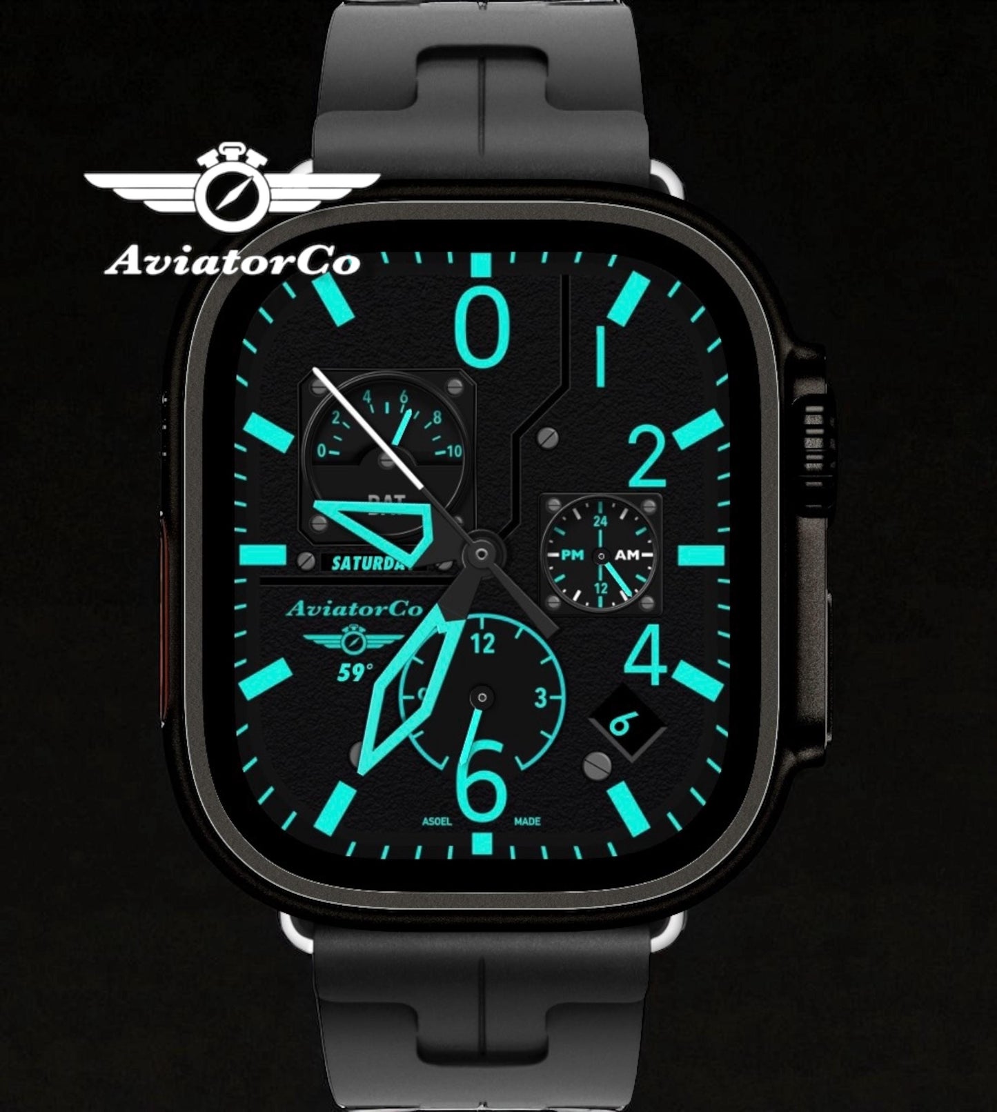 AviatorCo Flight Apple Watch Face Retro Nighthawk Clockology Design